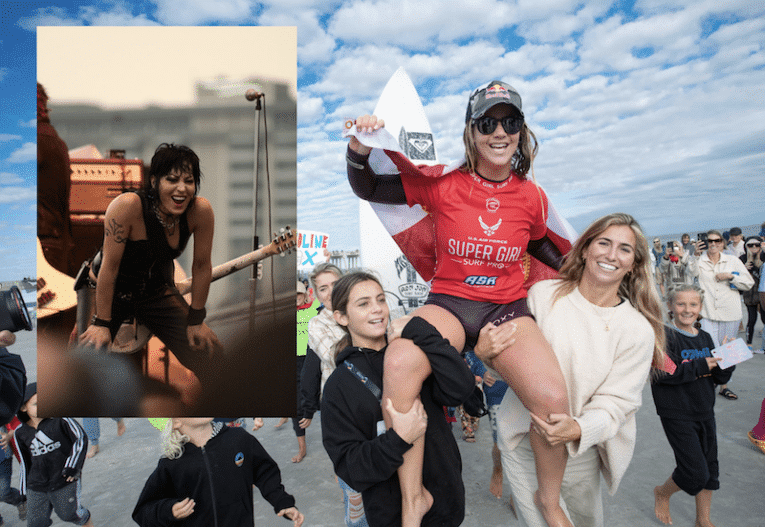 Rock ‘n’ roll loving surf fans pump fists after Joan Jett announced as headliner for the Super Girl Surf Pro